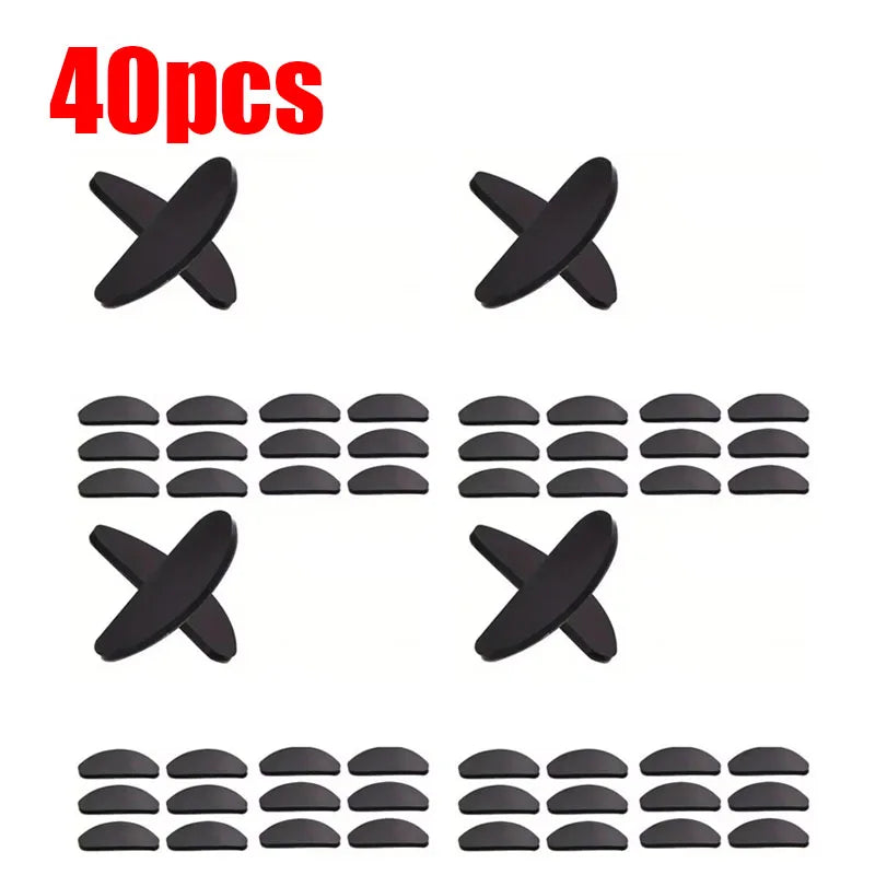 10/20/30/40pcs Eyeglasses Anti Slip Nose Pads Soft Silicone Adhesive Glasses Nose Pads For Plastic Frame Glasses Sunglasse Oasis Select 40pcs Black