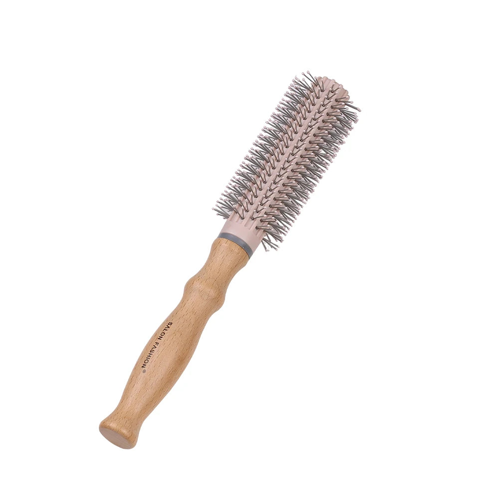 Wooden handle hair comb Hair Curling Brush Anti Static Air Cushion Brush Anti Detangling HairBrush Salon Styling Hair Tools Oasis Select Curling-Pink2