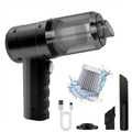 15000PA Compressed Air Dust Collector Handheld vacuum cordless High power, car vacuum cleaner Hairdryer Mini portable Oasis Select black