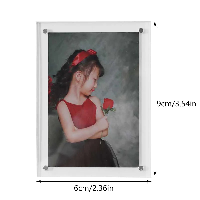 Acrylic Fridge Magnetic Frame Double Sided Refrigerator Magnet Picture Frame Fridge Photo Frame Clear Display Home Decoration Oasis Select Square