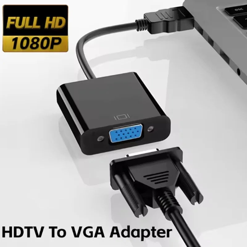 HD 1080P HDTV HDMI-Compatible To VGA Cable Cord Converter HDTV Male to VGA Female Converter Cable Cord Adapter for Tablet Oasis Select