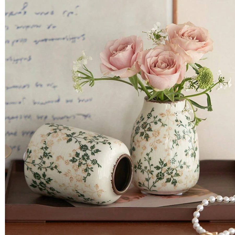 Ice Cracked Ceramic Vase Handmade Vase Bohemian Art Home Decoration Living Room Office Decoration Dried Flower Display Vase Oasis Select
