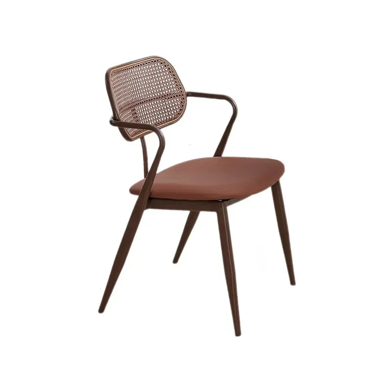 Medieval rattan chair stackable dining chair home backrest desk stool cafe balcony leisure chair dining table chair Oasis Select