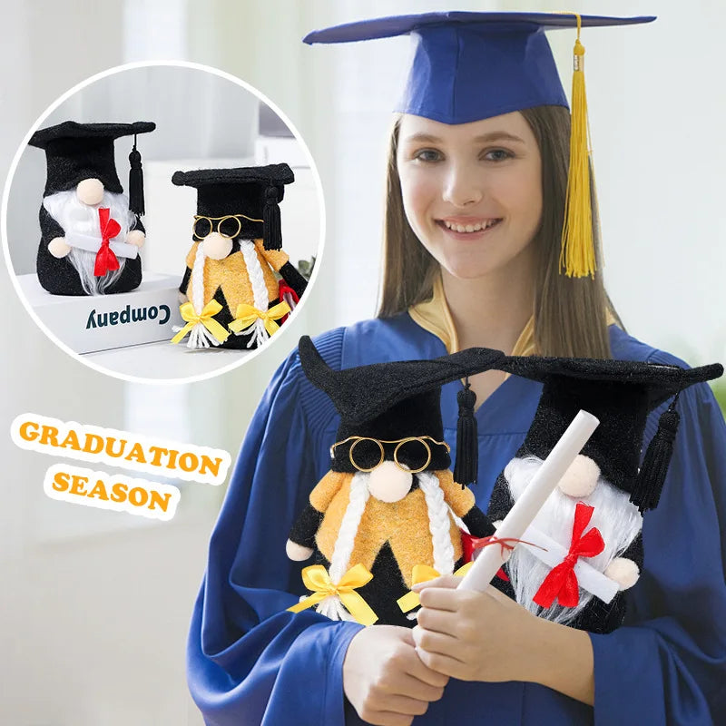 Graduation season black doctoral cap faceless doll Dwarf figurine Oasis Select