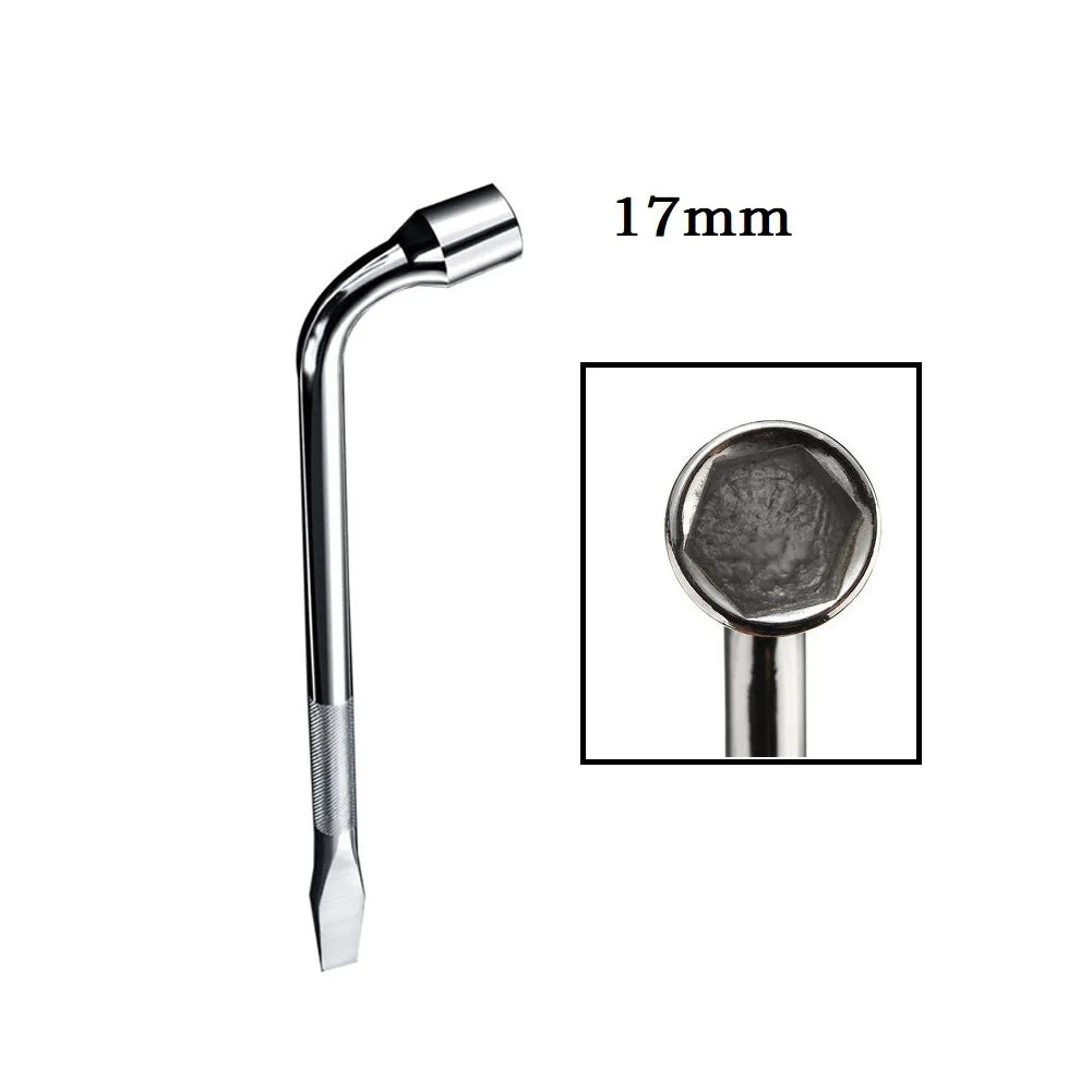17/19/21mm Car Spare Tire Lug Wrench L Type Hexagonal Head Heavy Duty Lug Hex Nut Bolt Socket Spanner Car Hand Tool Oasis Select 17mm