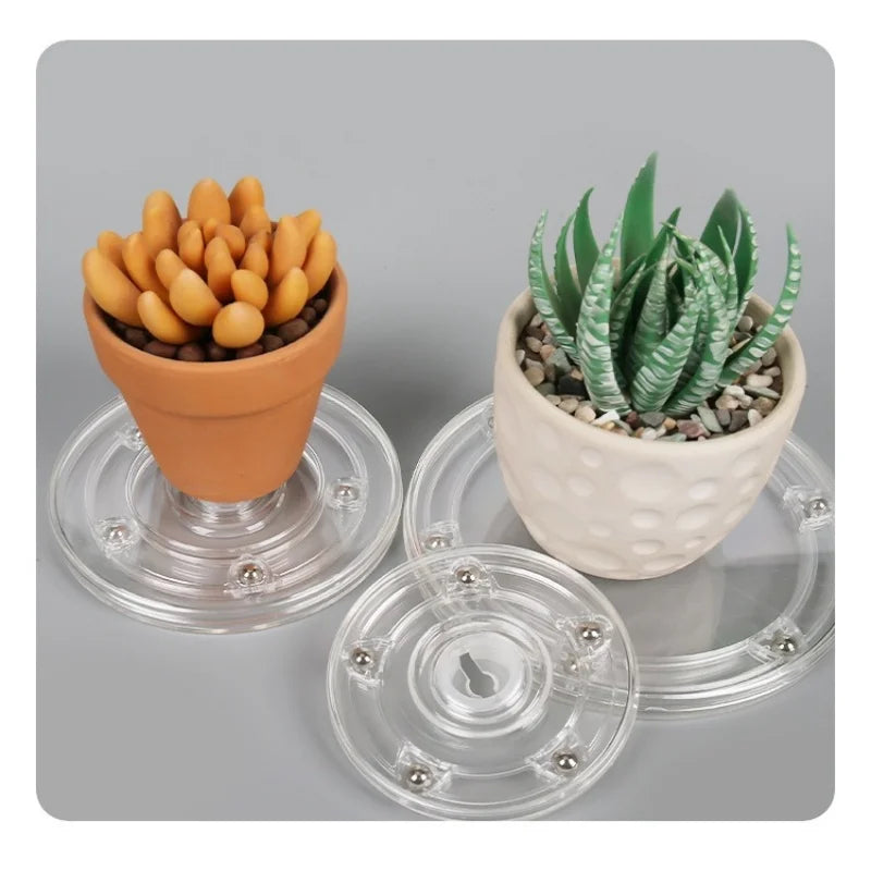 Turntable Acrylic 360 Rotating Display Stand Transparent Round Base Lazy Susan Jewelry Decor Swivel Plates Furniture Hardware Oasis Select
