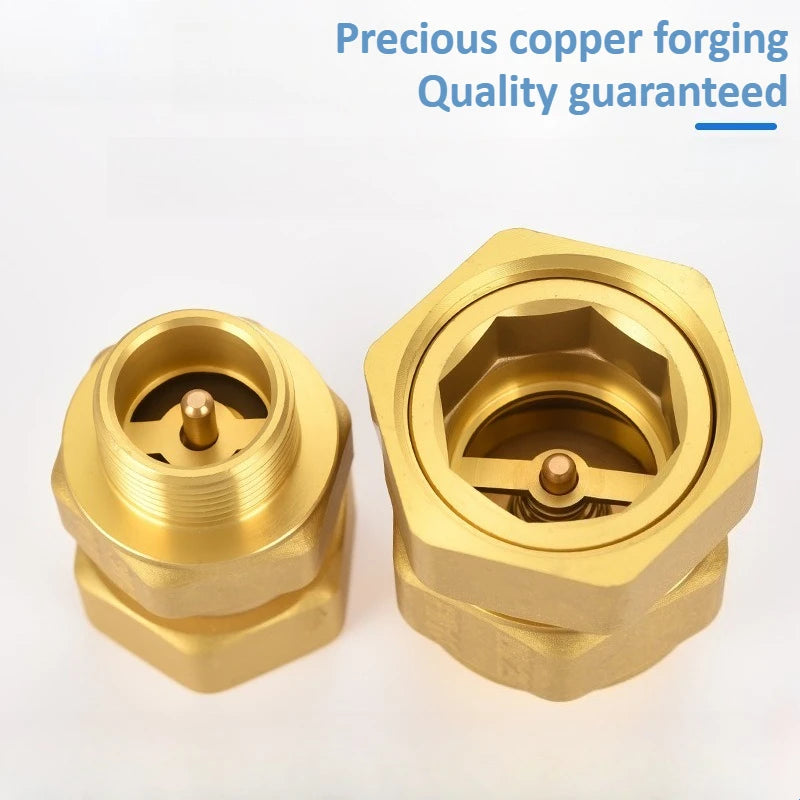 Brass Check Valve Union Fitting One-Way One-Way Water Meter Check Valve Female and Male Threaded Reverse Expandable Copper Oasis Select