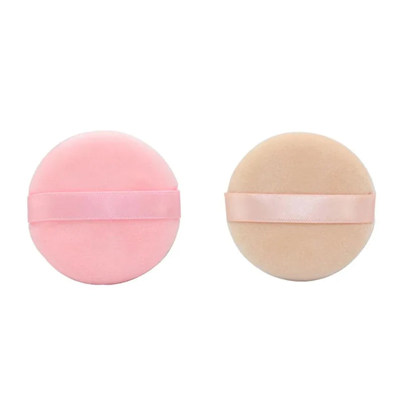 1/2/3/4pcs Soft Velvet Makeup Sponge Loose Powder Cosmetic Puff Double-sided Face Makeup Sponge Concealer Wet Dry Makeup Tools Oasis Select pink-Beige