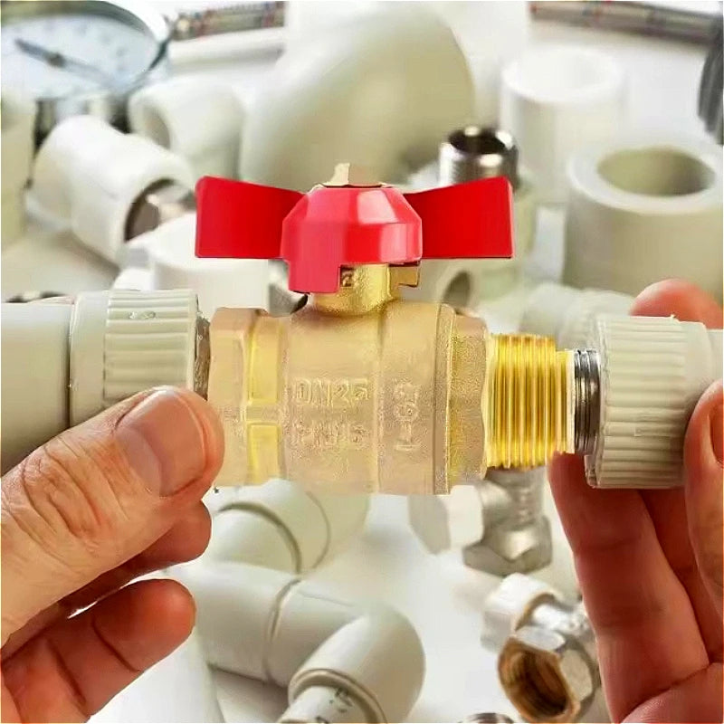 1/4" 3/8" 1/2" 3/4" Female To Female Thread Two Way Brass with Butterfly Handle Shut Off Ball Valve for Fuel Gas Water Oil Air Oasis Select