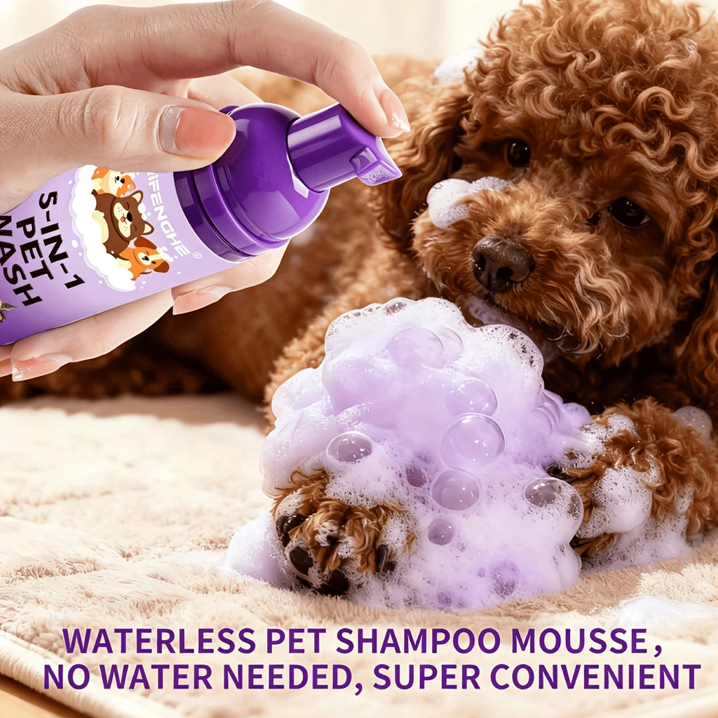 No Rinse Dog & Cat Shampoo Suitable for Puppies, Kittens, Adults - Quick Waterless Bath Foam, Tear-Free Formula, Rinse-Free Deep Oasis Select