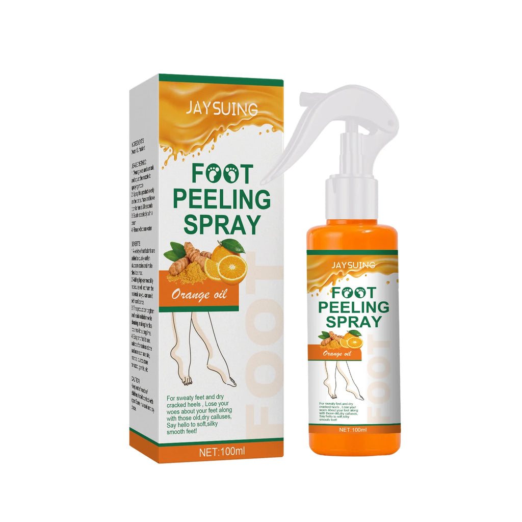 Orange Oil Foot Peeling Spray Exfoliate Rough Skin Soften Heels Repairing Dry Cracks Smoothing Foot Skins Feet Exfoliating Spray Oasis Select 100ml Boxed