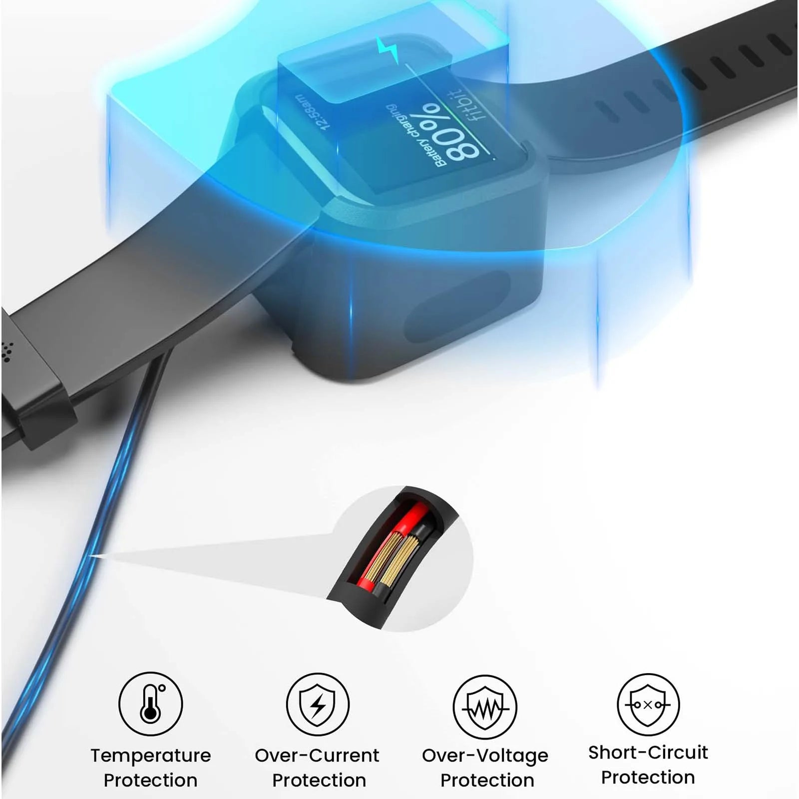 Charger for Fitbit Versa 1(Not for Versa 2)/Versa Lite/Versa SE, Replacement Charging Dock Cable Cord for Versa, Versa Lite Oasis Select