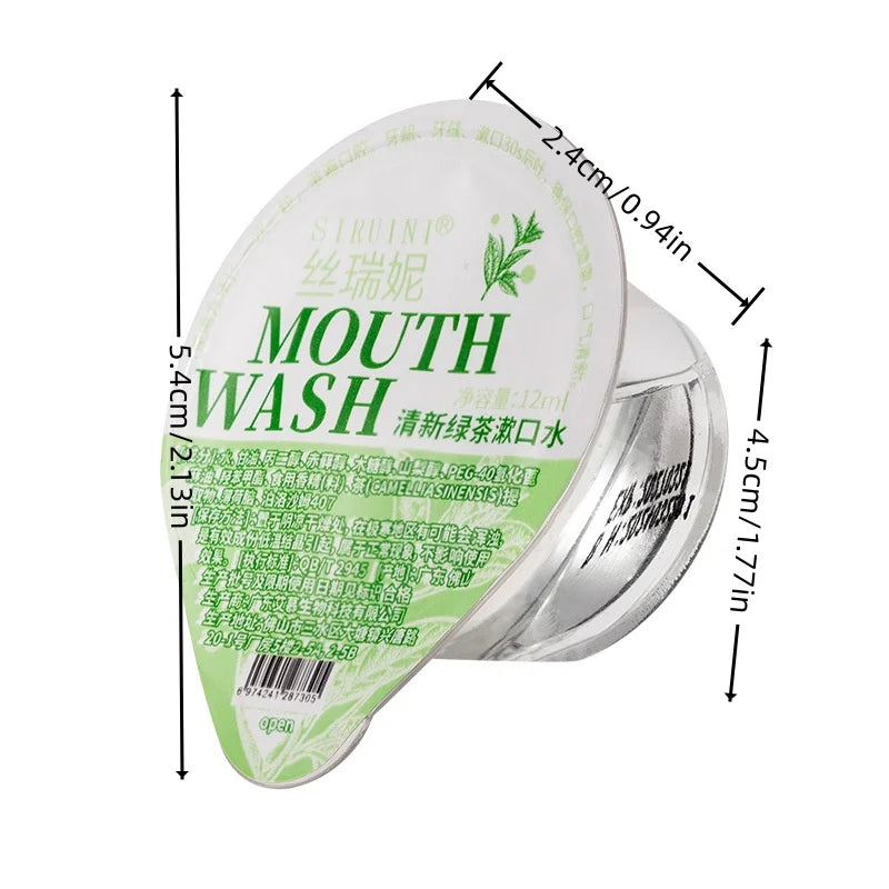 DR.DAVEY Green Tea Jelly Cup Mouthwash 10-Pack | 12ml Portable