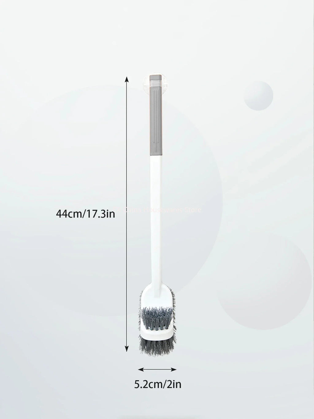Long Handle Toilet Brush with Suction Cup, Double-Sided Elbow Design, No Dead Corners, Wall Mounted, for Squatting Sink Oasis Select