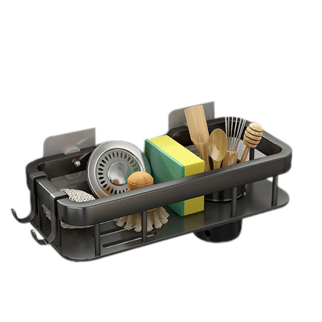 No-Drill Stainless Steel Kitchen Sink Organizer & Drainer Rack