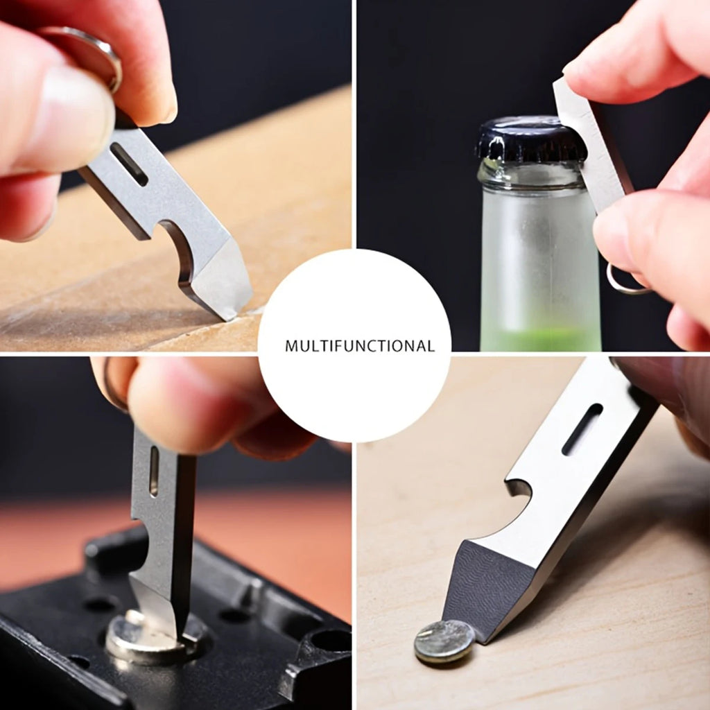 Titanium Alloy Bottle Opener Keychain Men’s Pendant EDC Outdoor Tool Mini Screwdriver Camping Gear Stainless Steel Small Crowbar Oasis Select