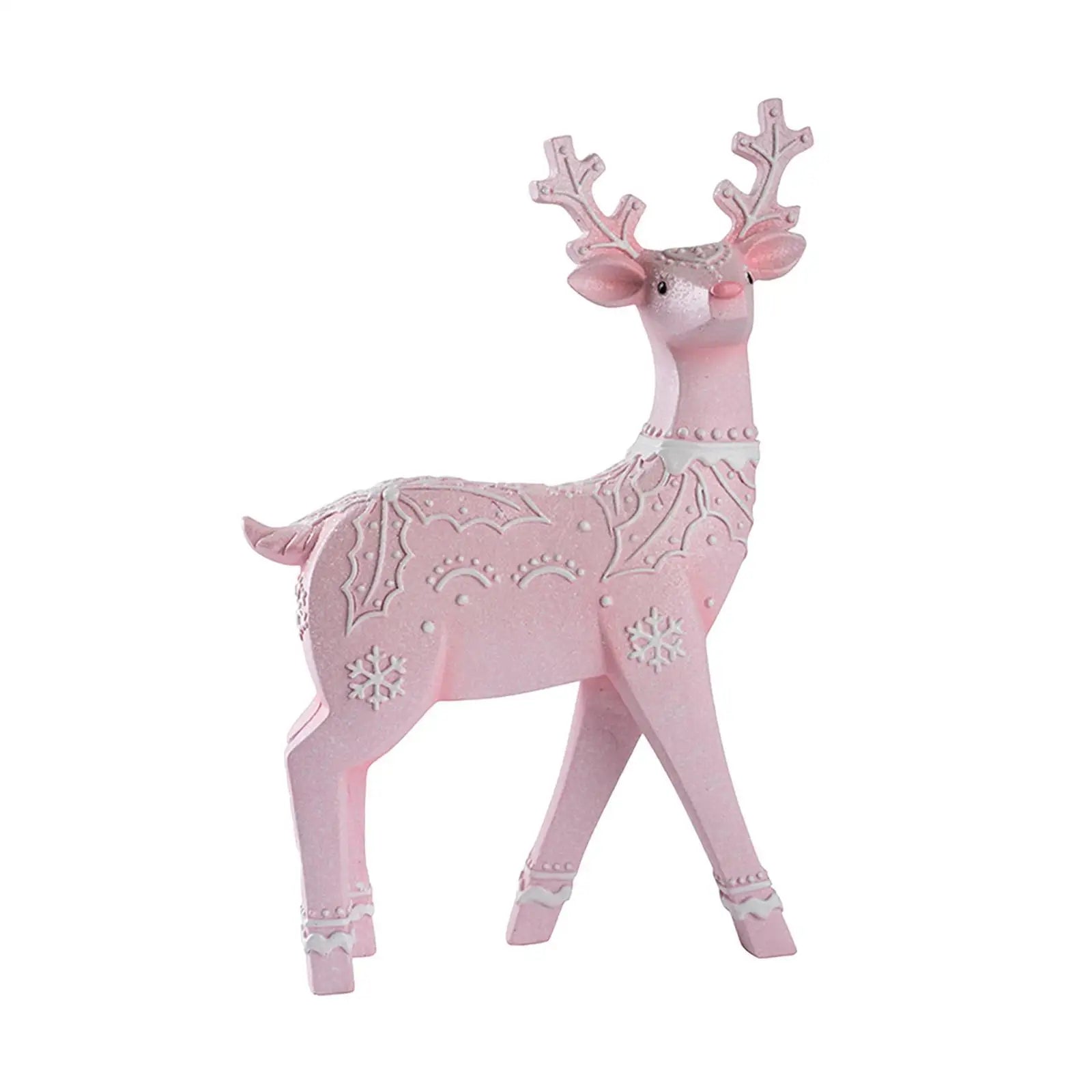 Christmas Reindeer Statue Xmas Elk Figurine Party Ornament Animal Adornment Holiday Decoration Deer Sculpture for Indoor Desk Oasis Select B