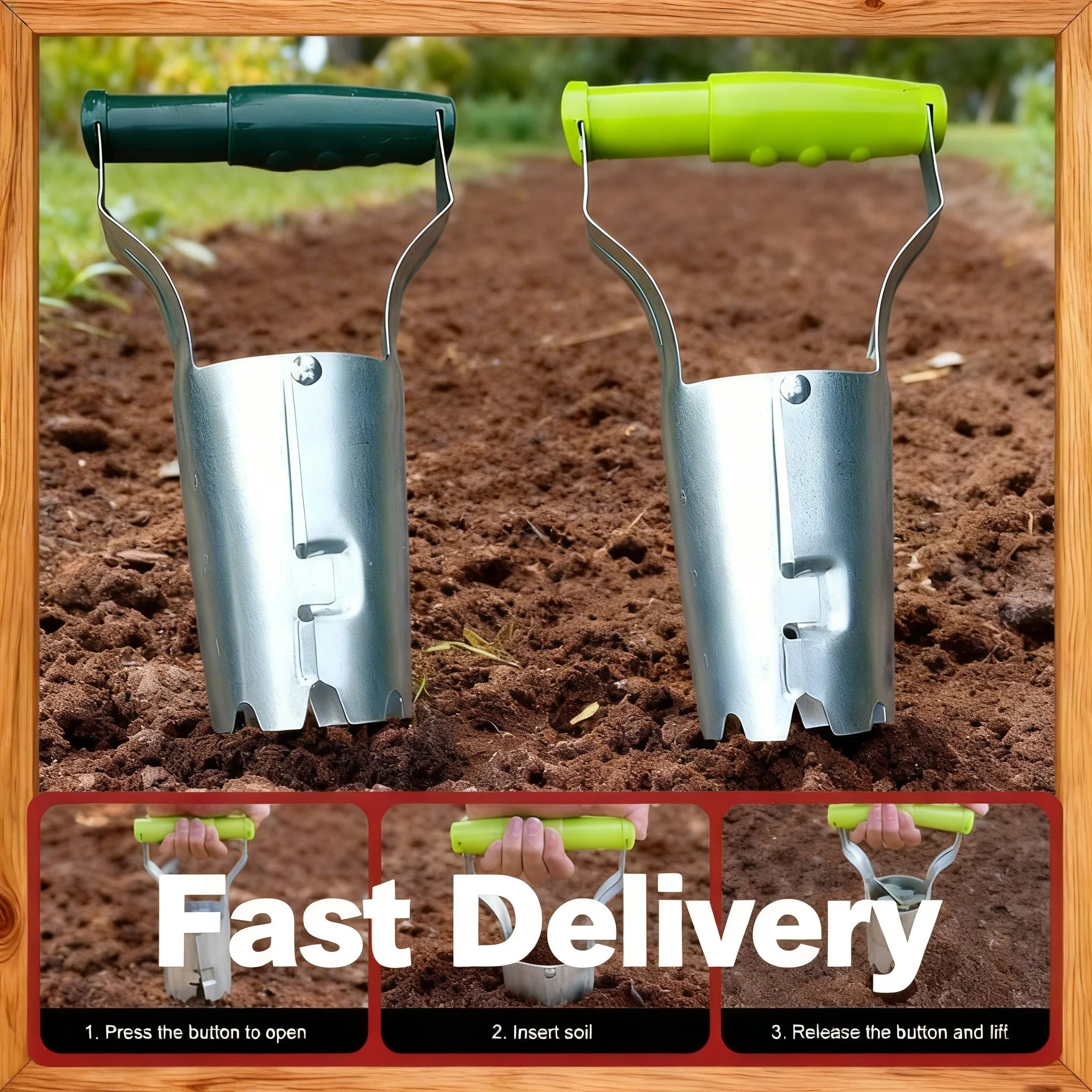 Handheld Seedling Transplanter Tube Hole Punch Digger Garden Tool