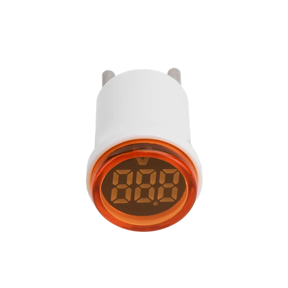 LED Digital Voltmeter AC 50-500V Round Mini Voltage Meter Red/White/Blue/Green/Orange Voltage Tester Voltage Monitor EU Plug Oasis Select
