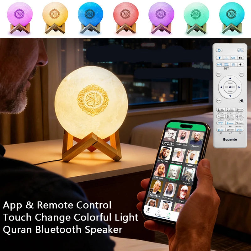 Quran Bluetooth Speaker Night Light Lamp | Azan & MP3 Player
