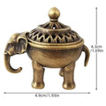 Vintage Alloy Sandalwood Incense Burner Elephant Lucky Hollow Out Lotus Incense Censer Year of the Horse Mini Three Legged Stove Oasis Select 6