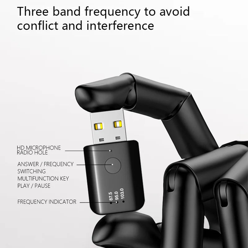 Bluetooth 5.4 FM Transmitter With Mic Handsfree Call USB Wireless Adapter Lossless Stereo Music Audio Receiver For Car FM Radio Oasis Select