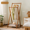 Hanging hanger bedroom floor does not take up space coat rack bedside bedside clothes storage artifact Oasis Select Brown-Large 51