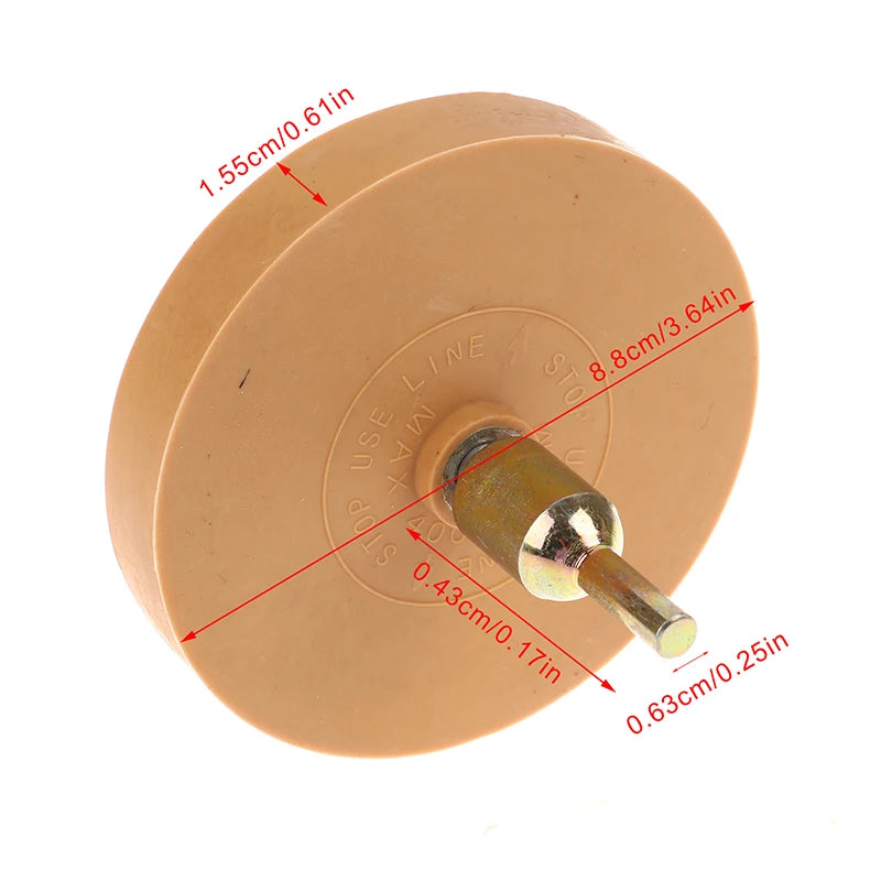 88mm Universal Rubber Eraser Wheel For Remove Car Glue Adhesive Sticker Pinstripe Decal Graphic Auto Repair Paint Tool Oasis Select Onesize