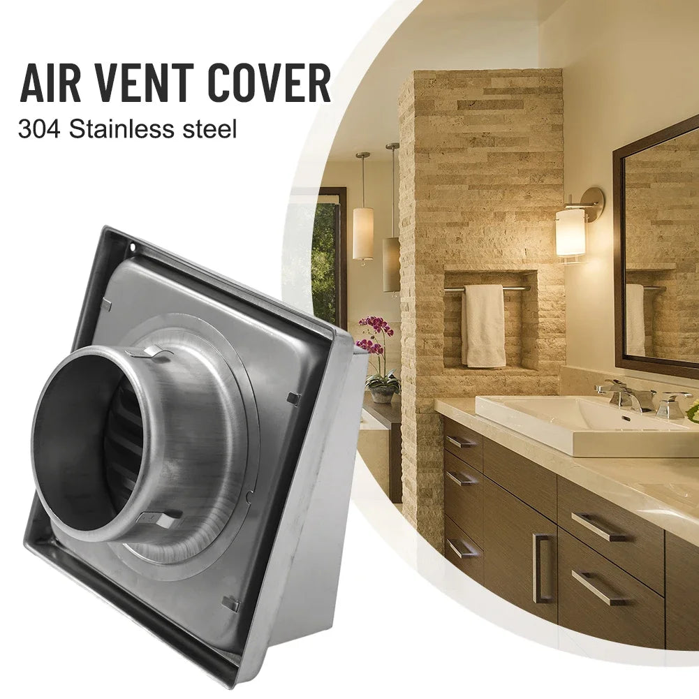High Quality Practical Air Vent Cover Part Ducting Cover For Cooker Hood Kitchen 100mm Air Vent Extract Silver Oasis Select