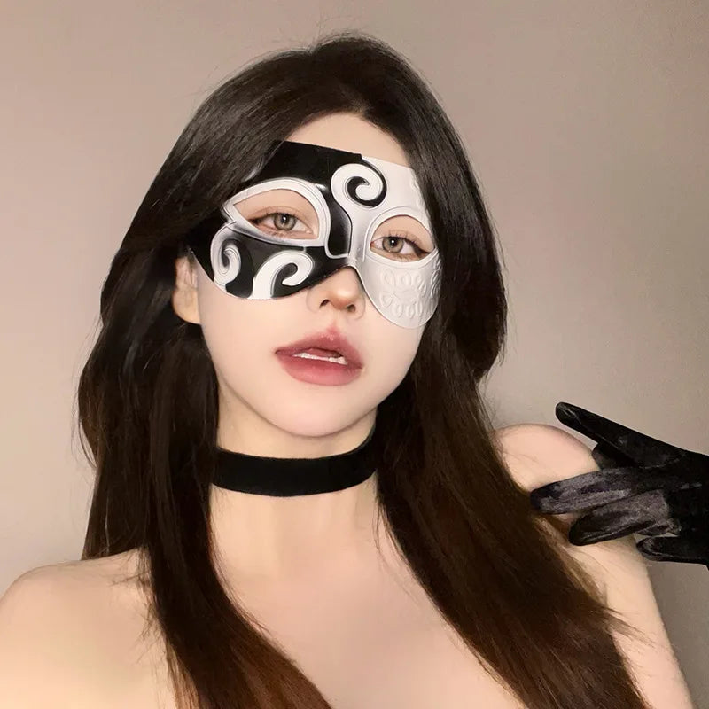 Venetian Half-Face Masquerade Mask | Vintage Sequined Costume