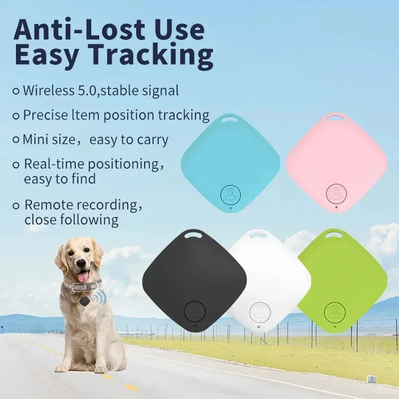 1/2pcs Mini Fashion Smart Dog Pets Bluetooth 4.0 GPS Tracker Anti-lost Alarm Tag Wireless Child Bag Wallet Key Finder Locator Oasis Select
