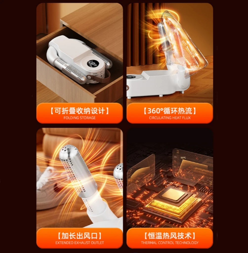 Shoe Dryer Constant Temperature and Foldable Sterilize Anti Mold Remove Odor Suitable For Rainy Days Gym Home Travel Oasis Select