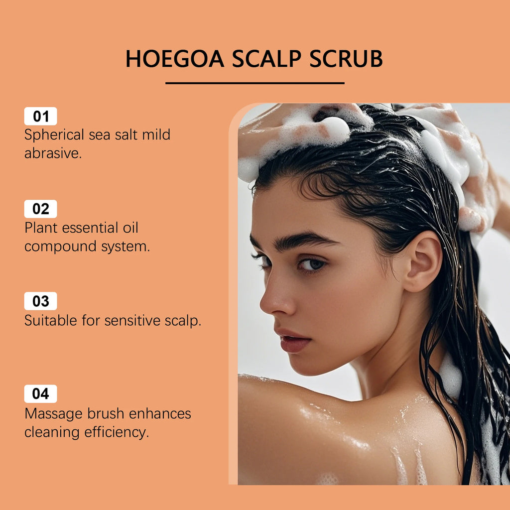 HOEGOA Pumpkin Scalp Scrub + Massage Comb | Tea Tree 100g