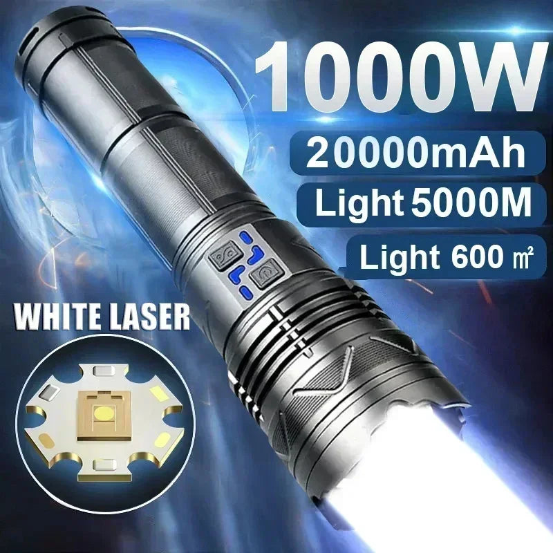 High Power Led Flashlight Super Bright Long Range Torch Rechargeable Ultra Powerful Outdoor Tactical Hand Lamp Camping Lantern Oasis Select