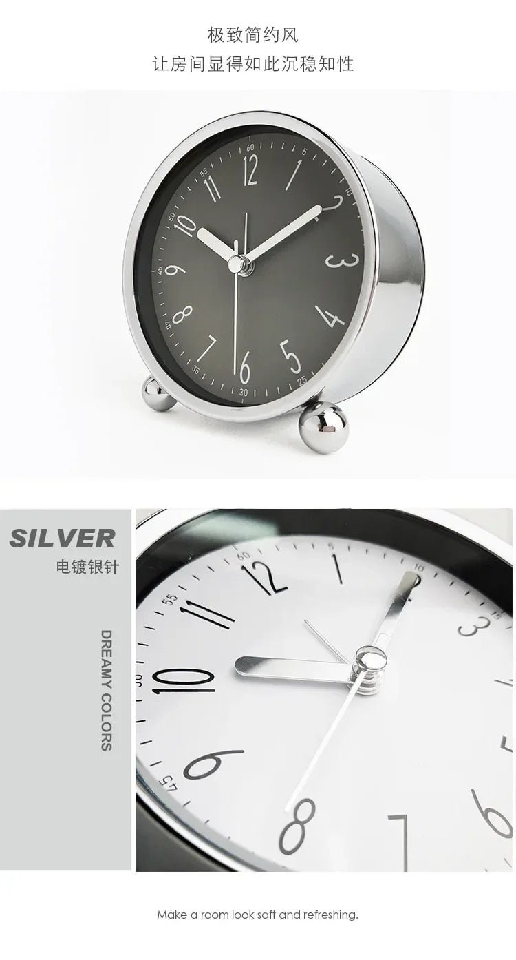 4-inch Metal Bedside Silent Alarm Clock Creative Fashion Simple Digital Alarm Clock Oasis Select