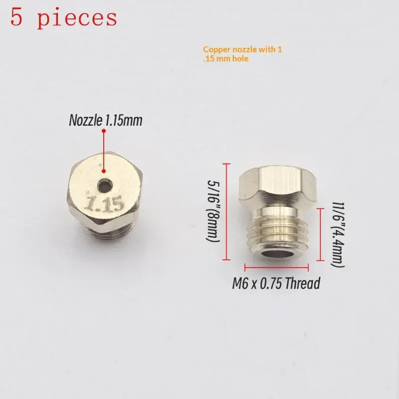 5PCS Burner Gas Hob LPG- Conversion Kits Jets 50 65 70 87 95 Brass Nozzle For Gas Stove Brass Nozzle Propane Injector Oasis Select A15