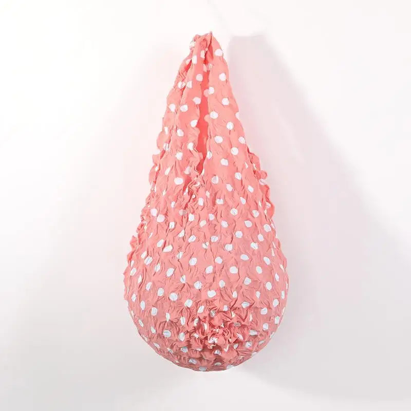 Expansion Fold Pleated Flexible Stretch Mini Shopping Bag Large Capacity Bubble Elastic Portable Handbag Storage Bag Oasis Select