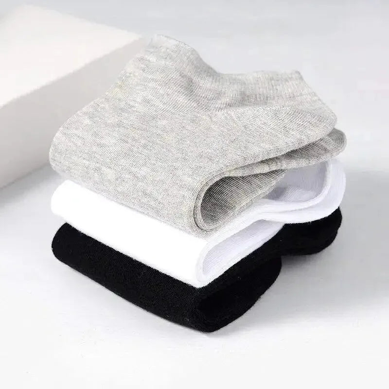 1-20pairs Wholesale Unisex Socks, Breathable Sports Socks, Solid Color Boat Socks, Comfortable Cotton Ankle Socks, White Oasis Select