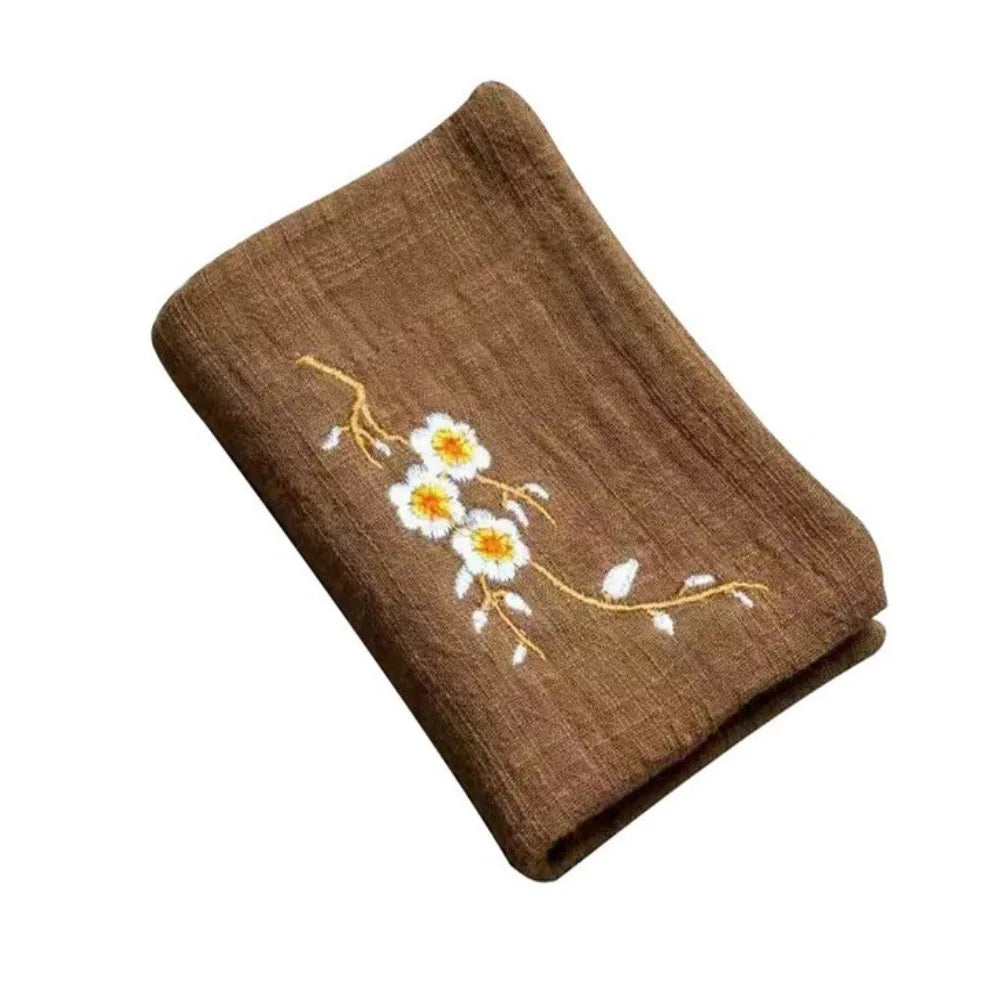 Durable Cotton Tea Cloth Lightweight Embroidery Cleaning Rag Ultra-soft High-class Fabric Cotton and Linen Tea Towels Oasis Select coffee-19cm x 29cm