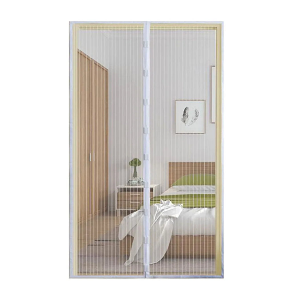 Automatic Magnetic Mesh Door Screen White Black Polyester Insect Mosquito Protection Easy Self-Sealing for Bedrooms Balconies Oasis Select White 90x210cm