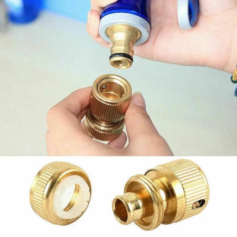 Brass-Coated Hose Adapter, 1/2" Quick Connect Swivel Connector Garden Hose Coupling Systems for Watering Irrigation Oasis Select