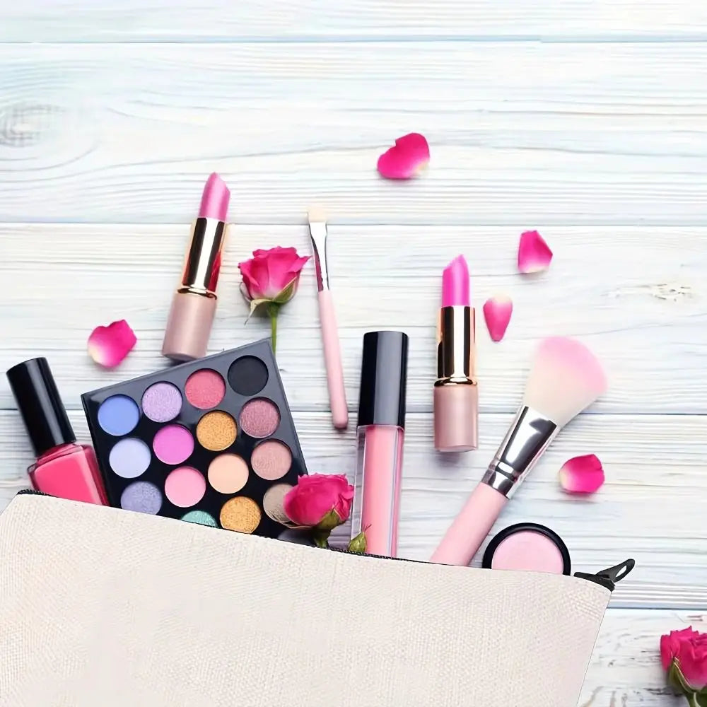 Portable Soft Travel Makeup Bags Canvas Water Proof Lipstick Bag Multifunctional Printing Charger Storage Bag Home Oasis Select