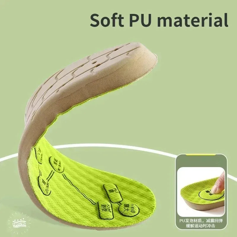 1-6pairs Foot Acupressure Insole Men Women Soft Breathable Sports Cushion Inserts Sweat-absorbing Deodorant Insole Shoe Pads Oasis Select