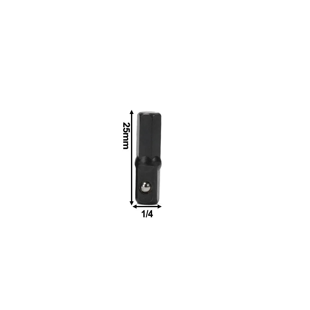 1/4" Hex Shank to Square Socket Adapter – Chrome Vanadium Socket Bit Adapter Oasis Select 25mm
