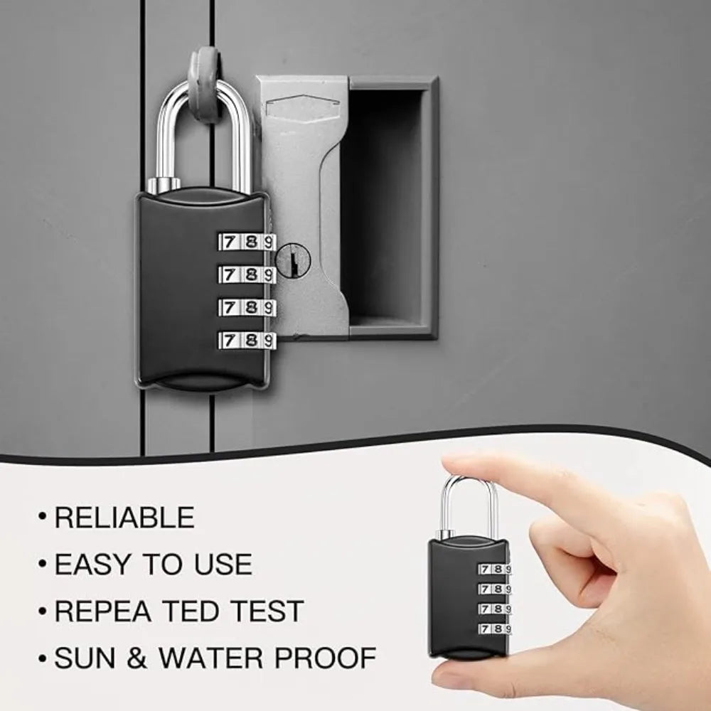 Mini Lock Resettable 4 Dial Digits Code Number Password Combination Padlock Travel Security Lock for Luggage Lock Padlock Gym Oasis Select