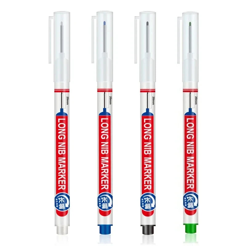 4PCS 20mm Deep Hole Long Nib Multi-Purpose Head Markers for Metal Perforating Pen Woodworking Decoration Art Supplies Oasis Select 4Pcs mix color B