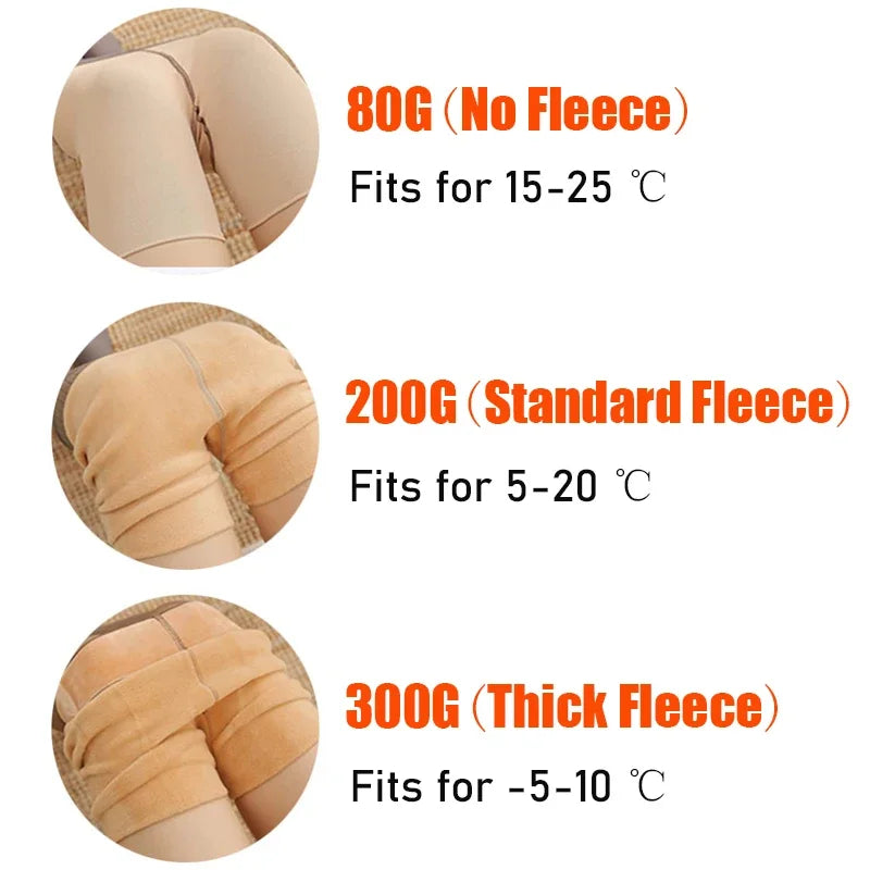 Insulated Tights Women's Fleece Lined Tights Ladies Fake Translucent Socks High Waist Thermal Leggings Stocking Insulated Pants Oasis Select