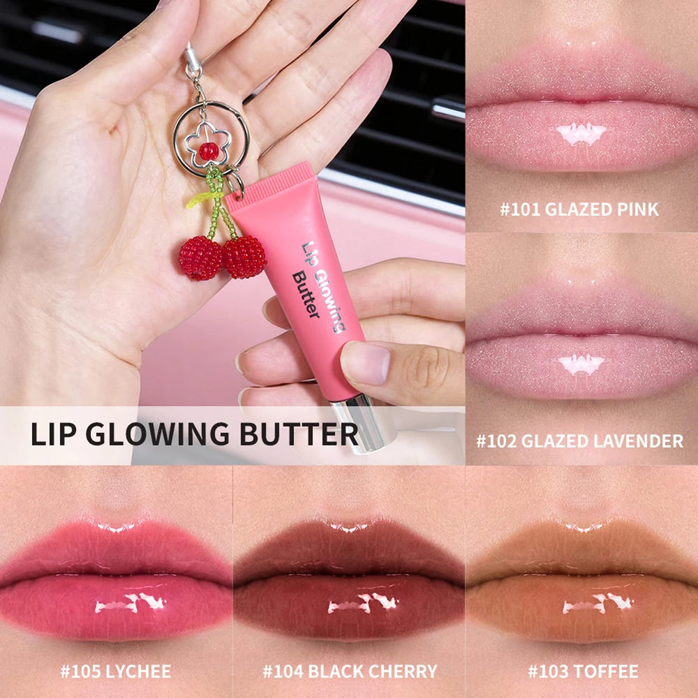 2-in-1 Keychain Lip Gloss | Moisturizing Butter Glowing Lipstick Lip Gloss Keychain Oasis Select