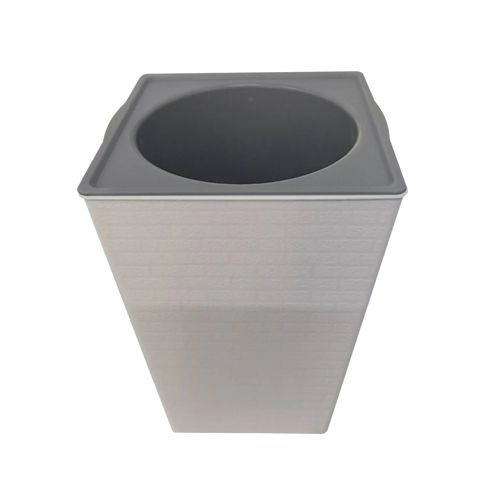 Large Flowerpot Imitation Metal Plastic Tall Planter Garden Accessories Brick Pattern Square Flower Pots With Inlet Watering Oasis Select White One Size