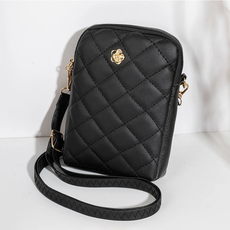Embroidery Mobile Phone Bags Women Fashion Shoulder Bag Female Mini Crossbody Messenger Bags PU Leather Clutch Wallet Pouch Oasis Select